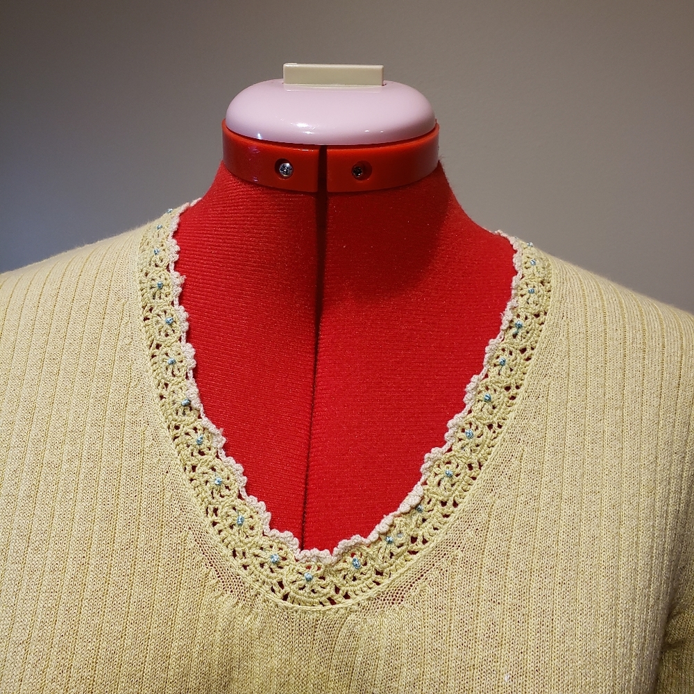 SIGRID OLSEN Knitted Beaded Sweater